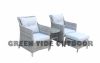 outdoor rattan garden furniture bistro sofa set 4pc with ottoman